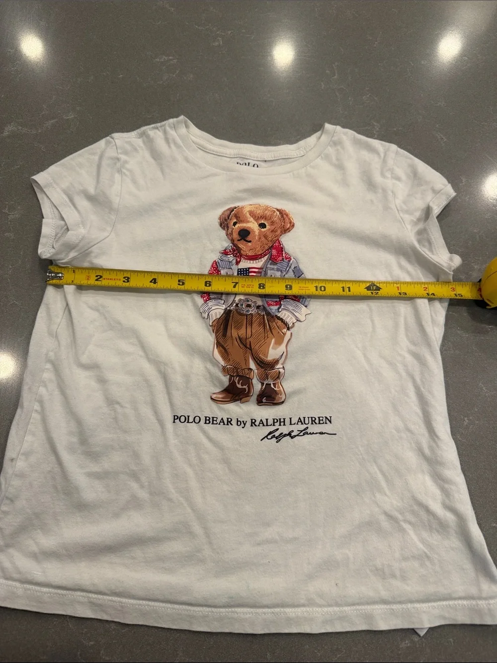 Ralph Lauren White Kids Polo Bear Graphic Tee
